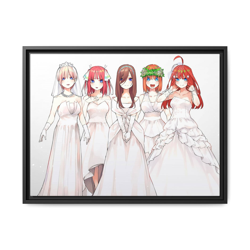 The Quintessential Quintuplets Miku Nakano, Itsuki Nakano, Nino Nakano, Yotsuba Nakano, Ichika Nakano Canvas Framed Art Print