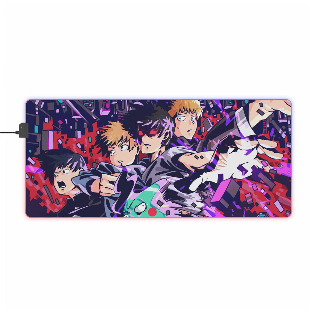 Mob Psycho 100 Arataka Reigen, Shigeo Kageyama, Ritsu Kageyama RGB LED Mouse Pad (Desk Mat)