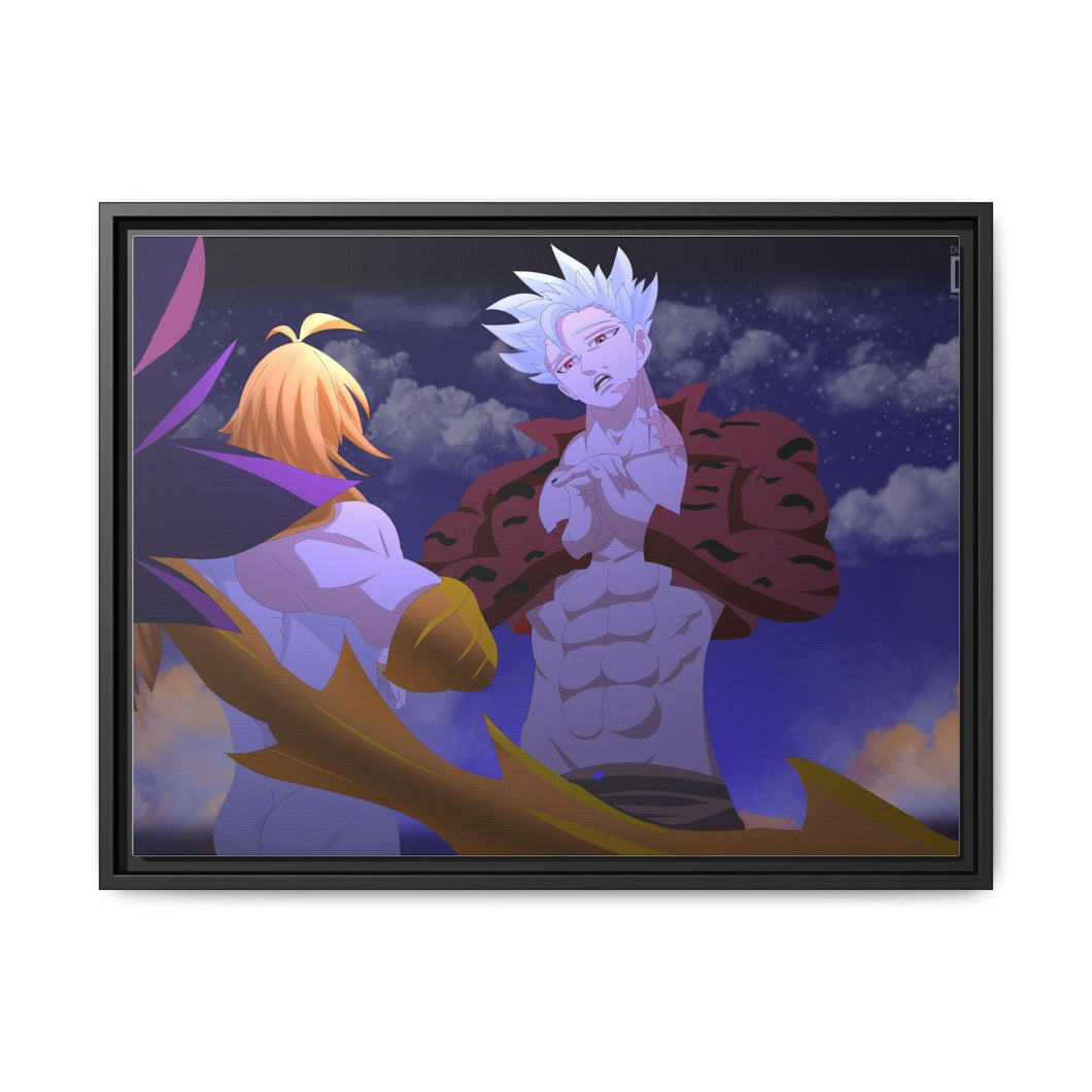 Ban Vs Meliodas ( Demon King) Canvas Framed Art Print