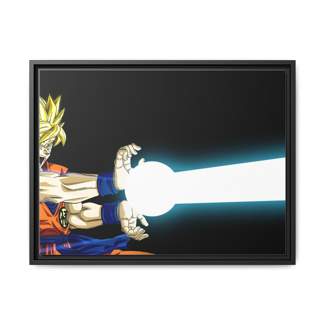 Goku's Kamehameha Wave Canvas Framed Art Print