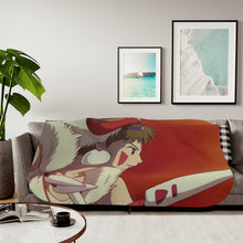 Load image into Gallery viewer, Anime Princess Mononoker Sherpa Blanket
