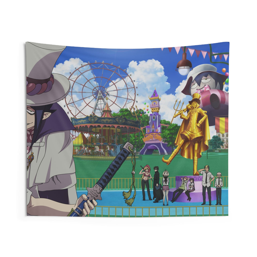 Blue Exorcist Rin Okumura, Yukio Okumura, Mephisto Pheles, Kuro, Shura Kirigakure Indoor Wall Tapestry