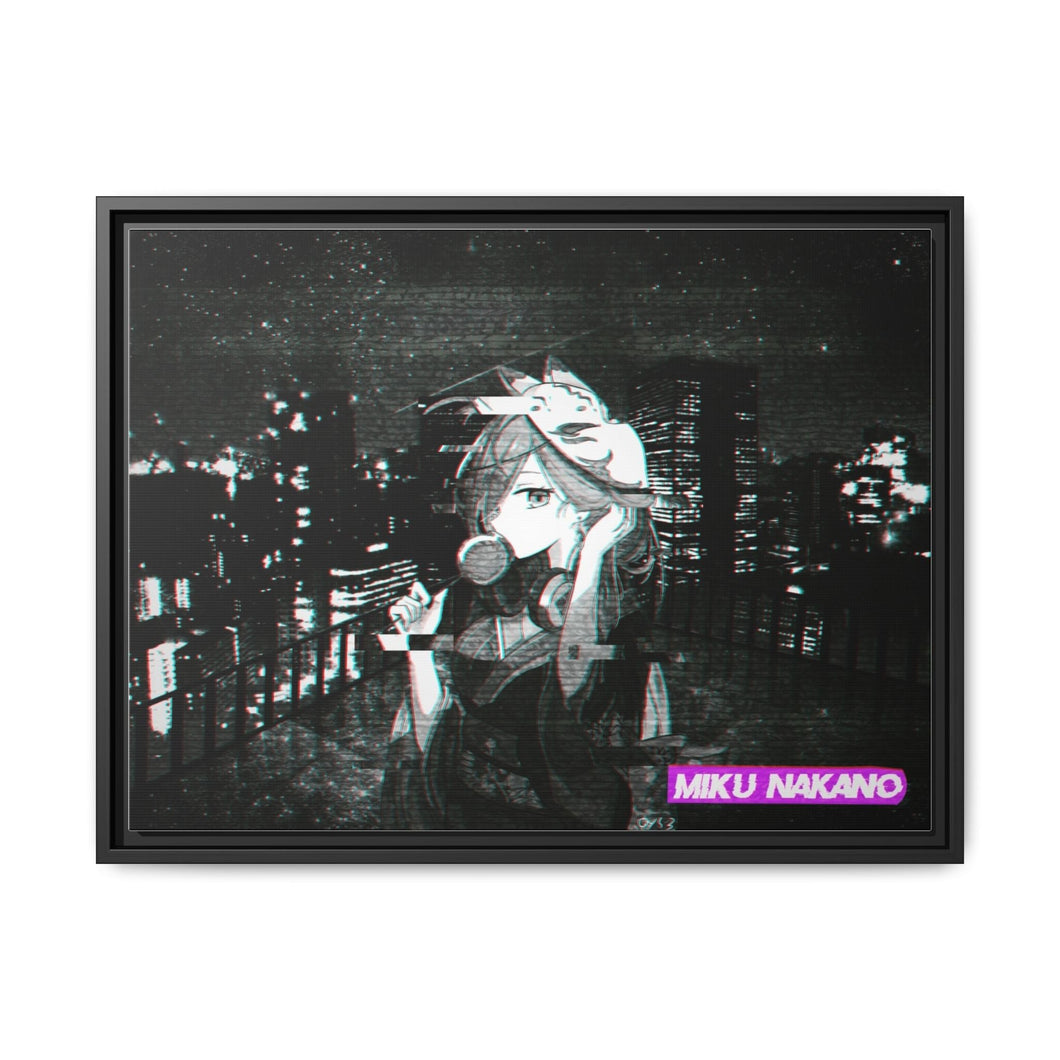 Glicht Miku Canvas Framed Art Print