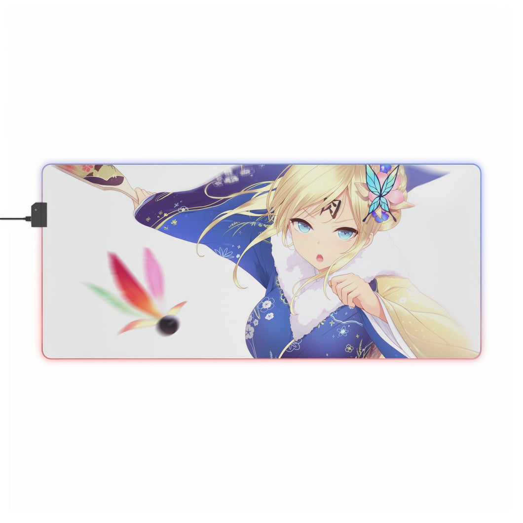Sena Kashiwazaki in Kimono RGB LED Mouse Pad (Desk Mat)