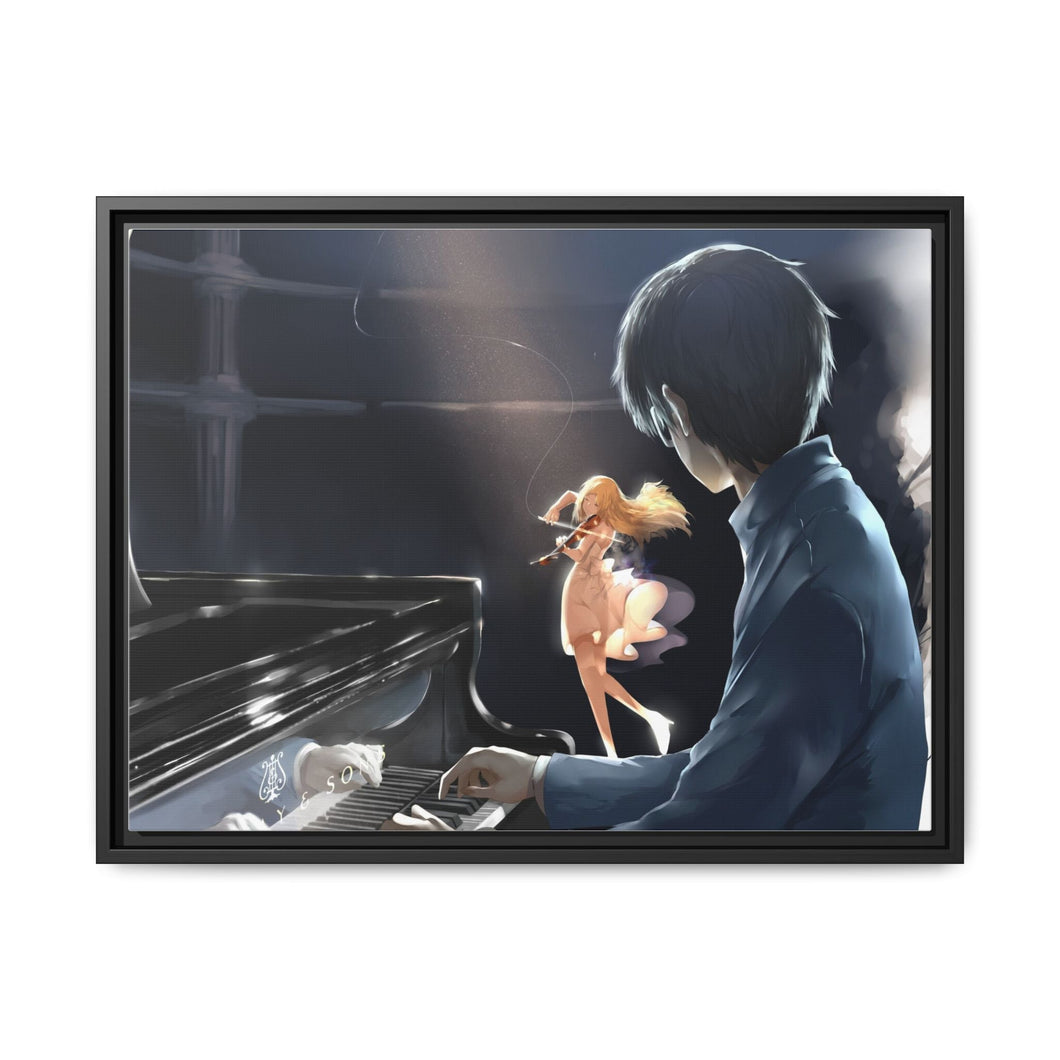 Arima and Kaori Canvas Framed Art Print