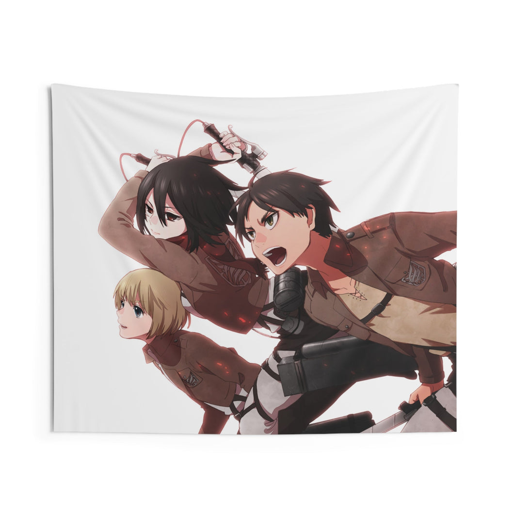 Eren,Mikasa and Armin Indoor Wall Tapestry