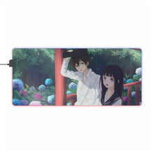 Load image into Gallery viewer, Eru Chitanda  And  Hōtarō Oreki in the rain RGB LED Mouse Pad (Desk Mat)
