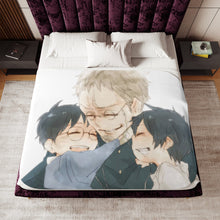 Load image into Gallery viewer, Rin,Yukio and Shiro Sherpa Blanket
