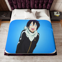 Load image into Gallery viewer, Yato&#39;s Cat Face Sherpa Blanket
