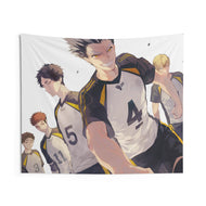 Kōtarō Bokuto Yamato Sarukui Haruki Komi Keiji Akaashi and Tatsuki Washio Indoor Wall Tapestry