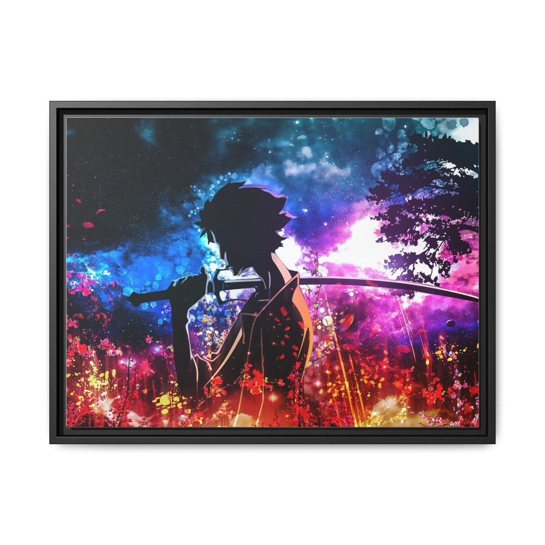 Samurai Champloo mugen colors rain Canvas Framed Art Print