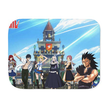 Load image into Gallery viewer, Fairy Tail Natsu Dragneel, Erza Scarlet, Gray Fullbuster, Lucy Heartfilia, Juvia Lockser Sherpa Blanket
