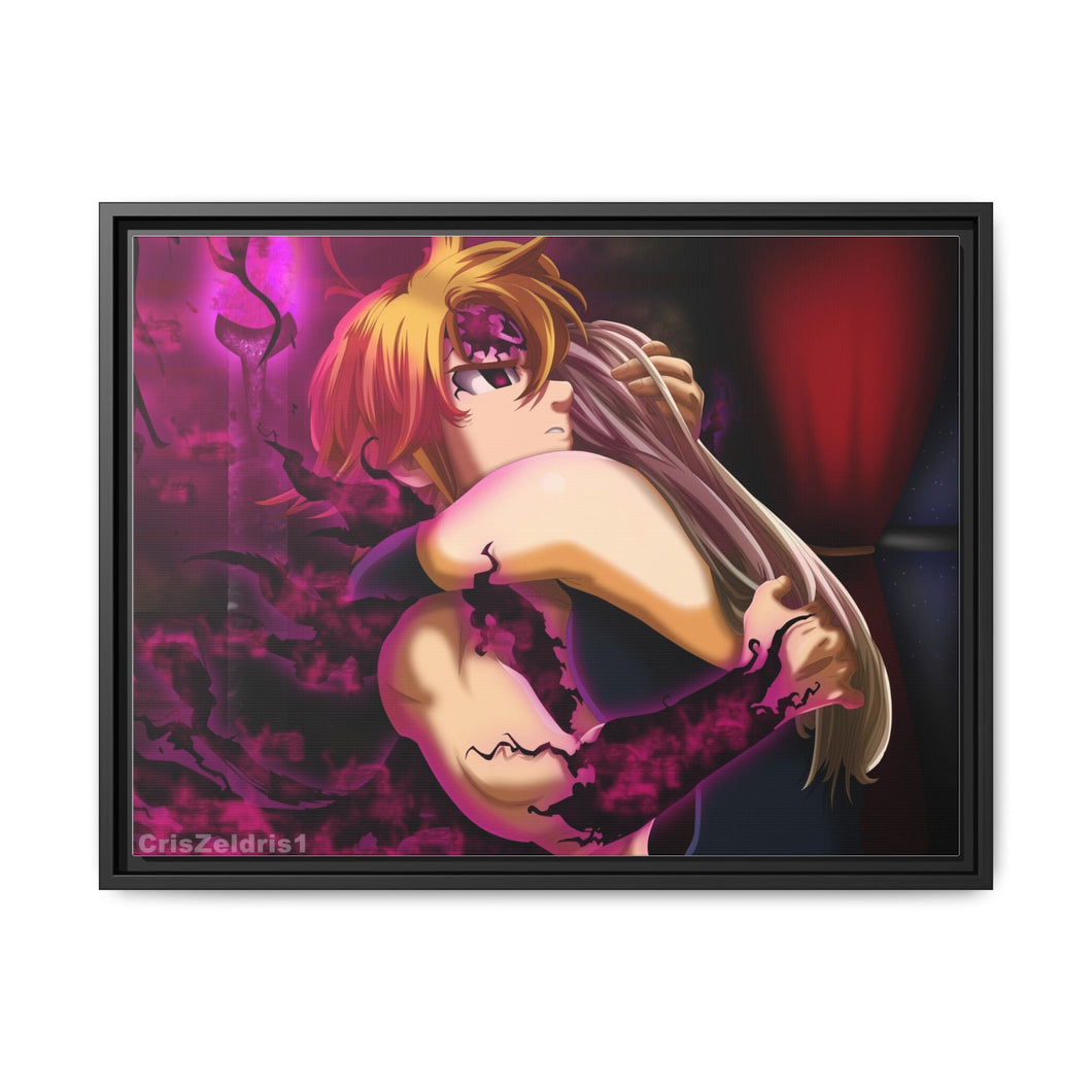 Meliodas & Elizabeth Canvas Framed Art Print