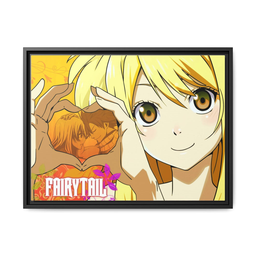 Fairy Tail Natsu Dragneel, Lucy Heartfilia Canvas Framed Art Print