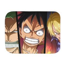 Load image into Gallery viewer, Zoro,Luffy and Sanji Sherpa Blanket
