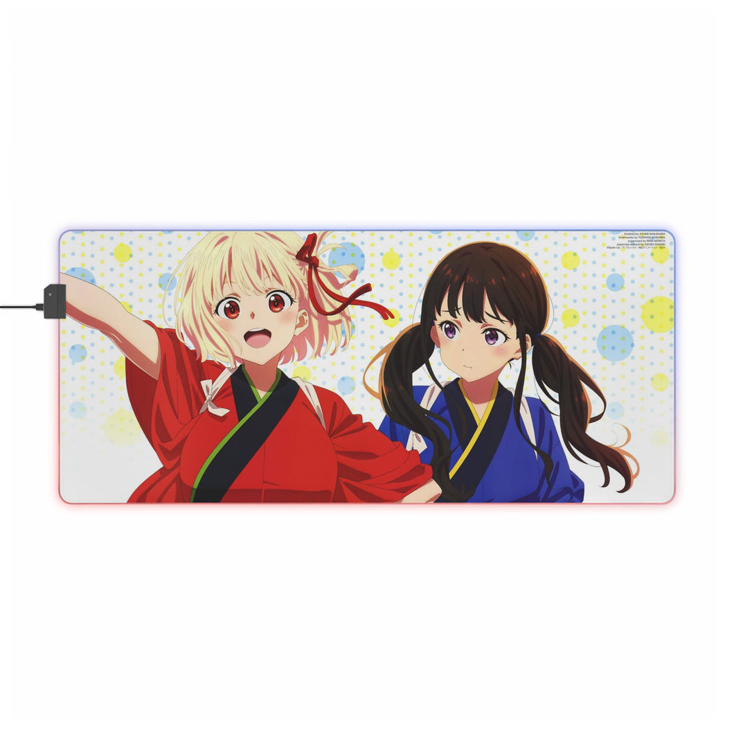 Lycoris Recoil Takina Inoue, Chisato Nishikigi RGB LED Mouse Pad (Desk Mat)