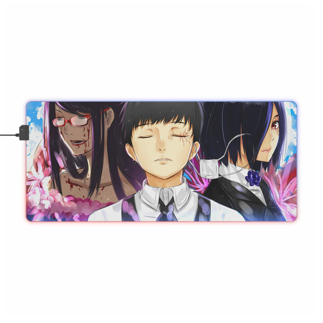 Tokyo Ghoul Ken Kaneki, Touka Kirishima, Rize Kamishiro RGB LED Mouse Pad (Desk Mat)