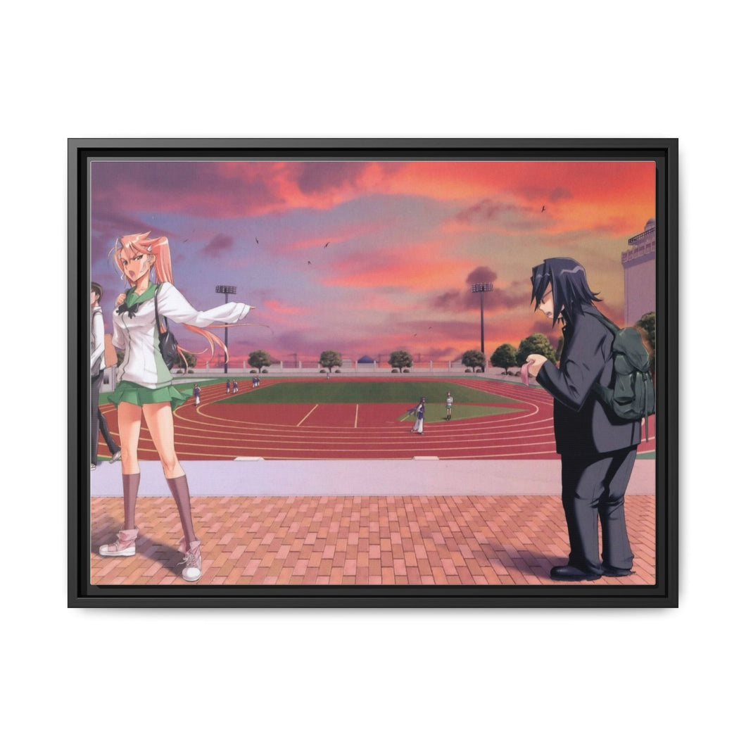 Highschool Of The Dead Canvas Framed Art Print