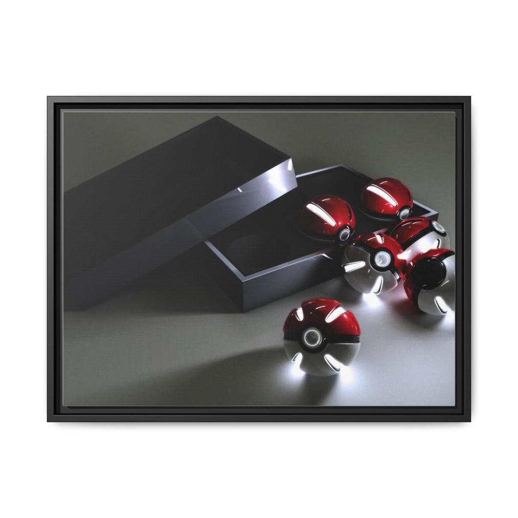 A box of pokeballs Canvas Framed Art Print