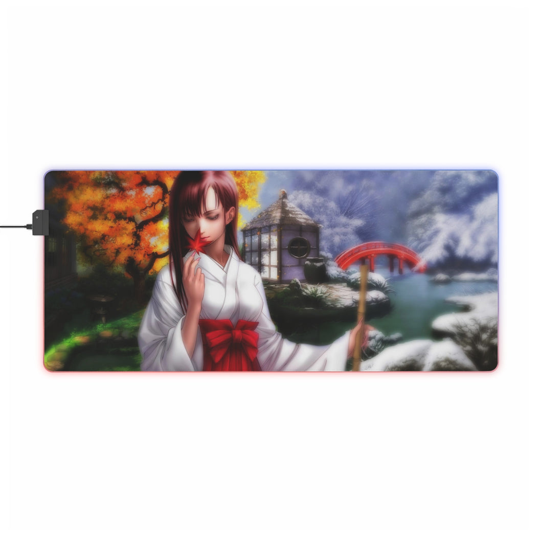 Erza Scarlet - Asian Garden RGB LED Mouse Pad (Desk Mat)
