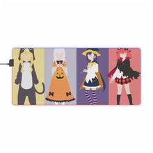 Load image into Gallery viewer, Gabriel DropOut Satanichia Kurumizawa Mcdowell, Gabriel Tenma White, Vignette Tsukinose April, Raphiel Shiraha Ainsworth RGB LED Mouse Pad (Desk Mat)
