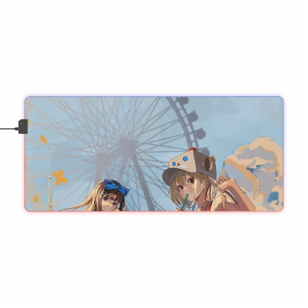 Lycoris Recoil Takina Inoue, Chisato Nishikigi RGB LED Mouse Pad (Desk Mat)