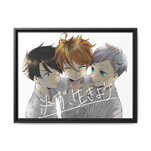 Load image into Gallery viewer, The Promised Neverland Ray, Norman, Emma Canvas Framed Art Print
