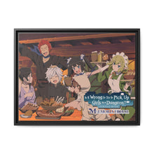 Load image into Gallery viewer, Is It Wrong to Try to Pick Up Girls in a Dungeon? Bell Cranel, Hestia, Liliruca Arde, Welf Crozzo Canvas Framed Art Print

