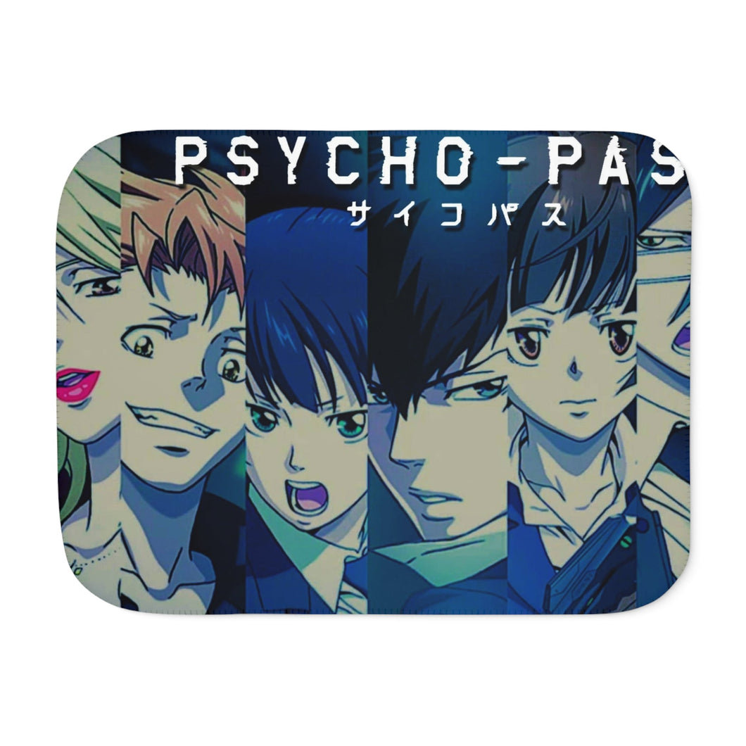 Psycho- Pass Main Members Faces Sherpa Blanket
