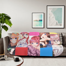 Load image into Gallery viewer, The Quintessential Quintuplets Miku Nakano, Itsuki Nakano, Nino Nakano, Yotsuba Nakano, Ichika Nakano Sherpa Blanket
