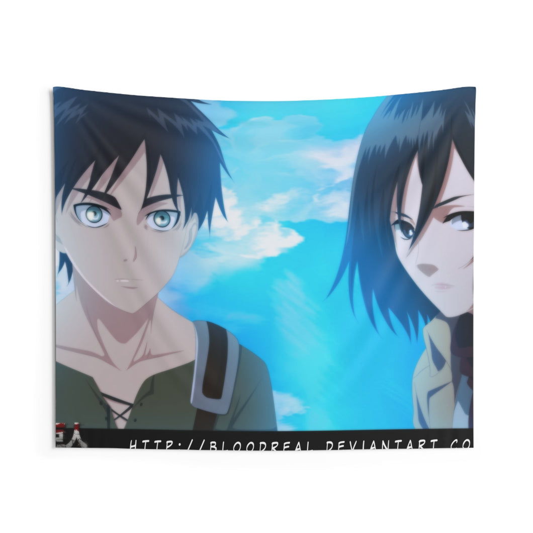 Eren and Mikasa Indoor Wall Tapestry