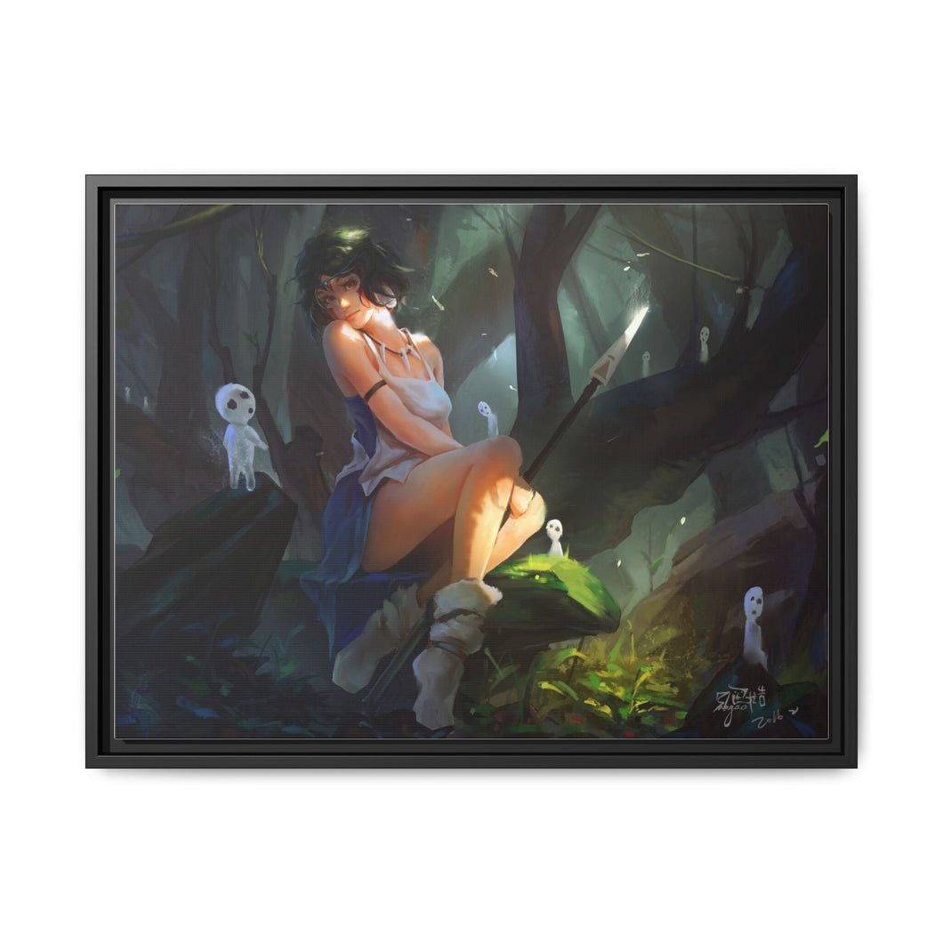 Anime Princess Mononoke Canvas Framed Art Print