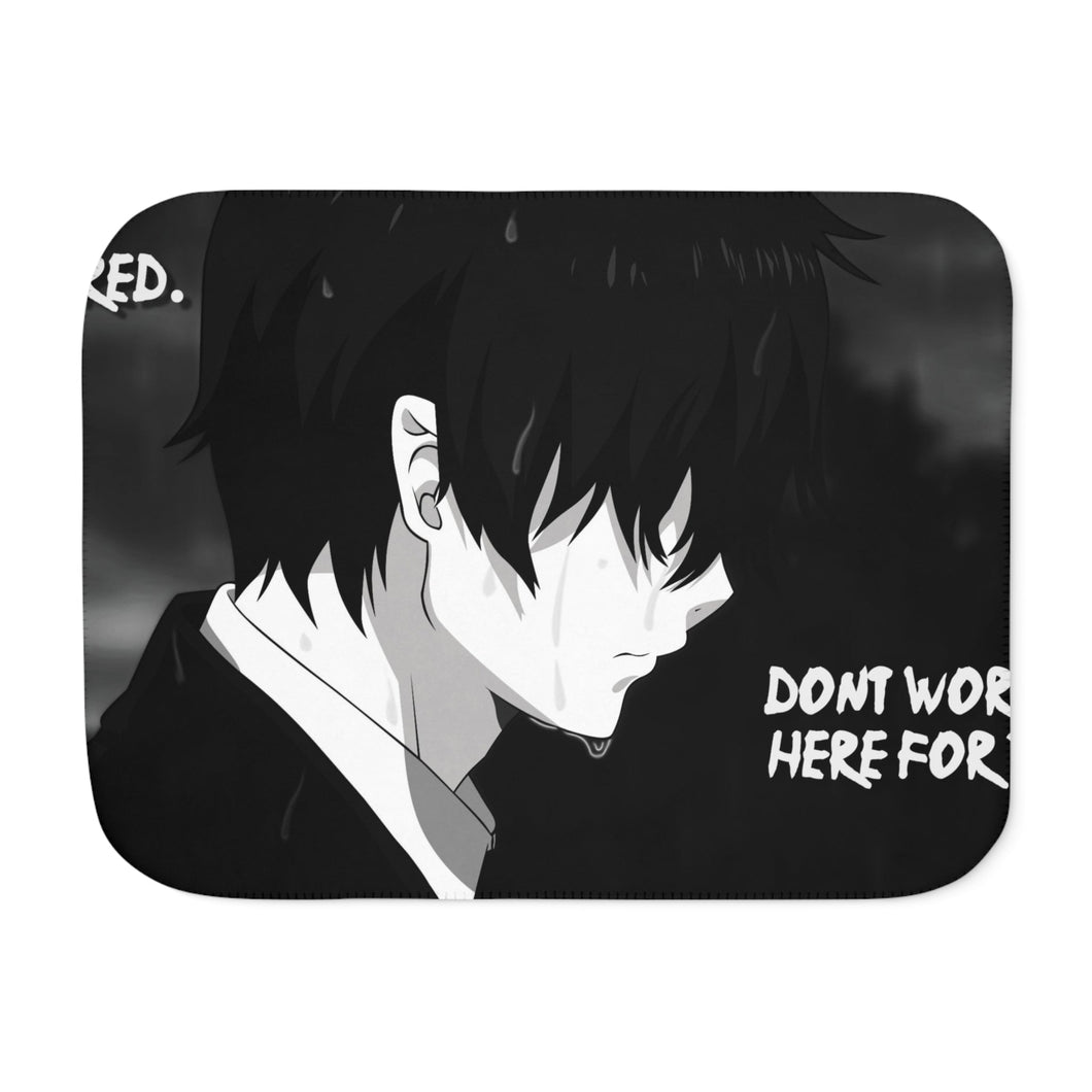 Sad Animewith quote Sherpa Blanket