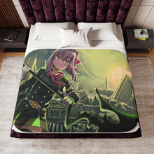 Load image into Gallery viewer, Shinoa Green Moon Sherpa Blanket
