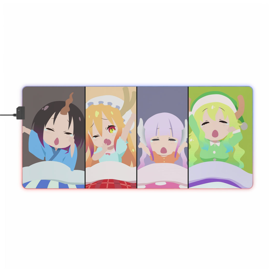 Miss Kobayashi's Dragon Maid Kanna Kamui, Elma, Kobayashi San Chi No Maid Dragon, Quetzalcoatl, Tohru RGB LED Mouse Pad (Desk Mat)