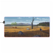 Deer walking in vast field RGB LED Mouse Pad (Desk Mat)
