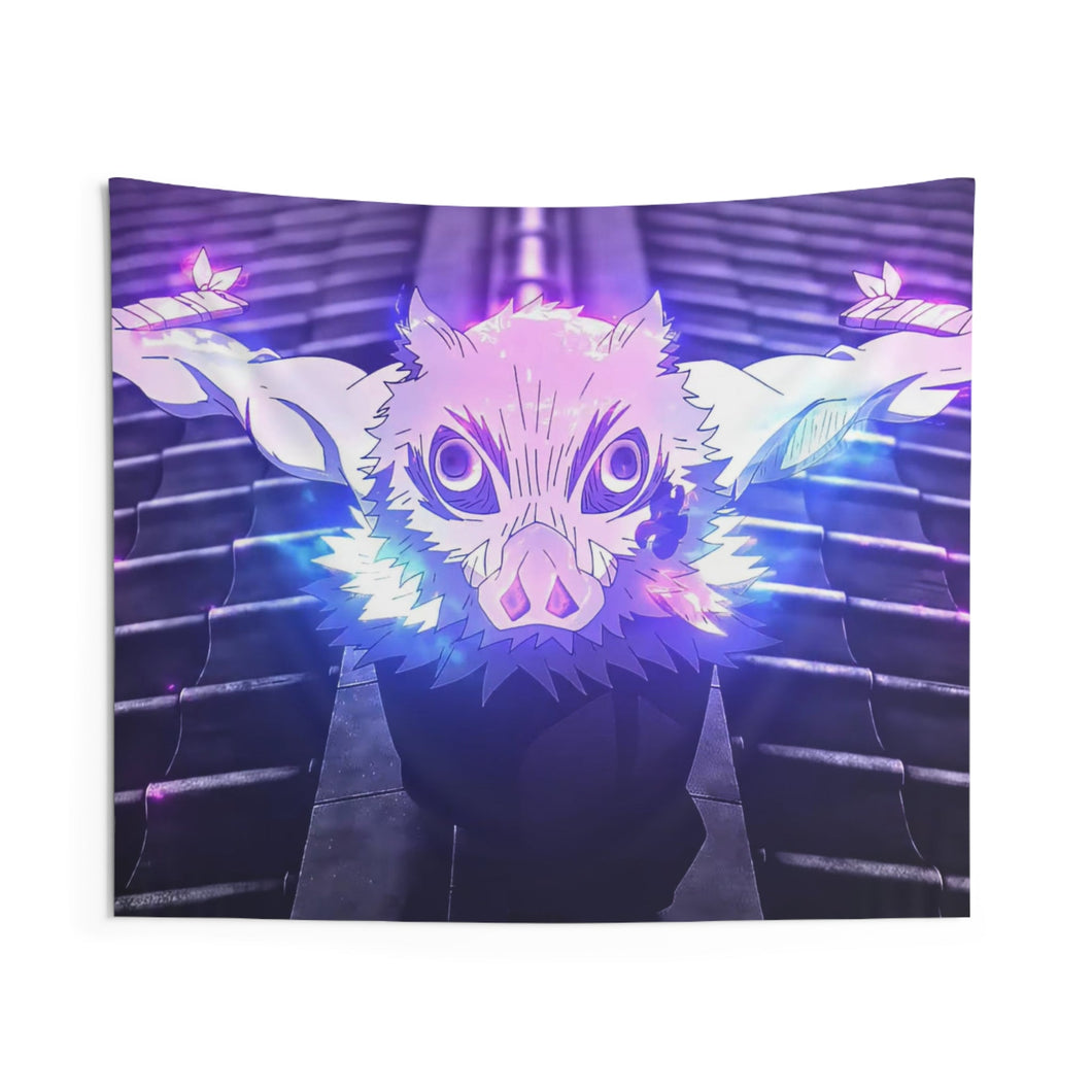 Inosuke dual sword Indoor Wall Tapestry