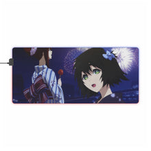 Load image into Gallery viewer, Makise and Mayuri R&amp;R RGB LED Mouse Pad (Desk Mat)
