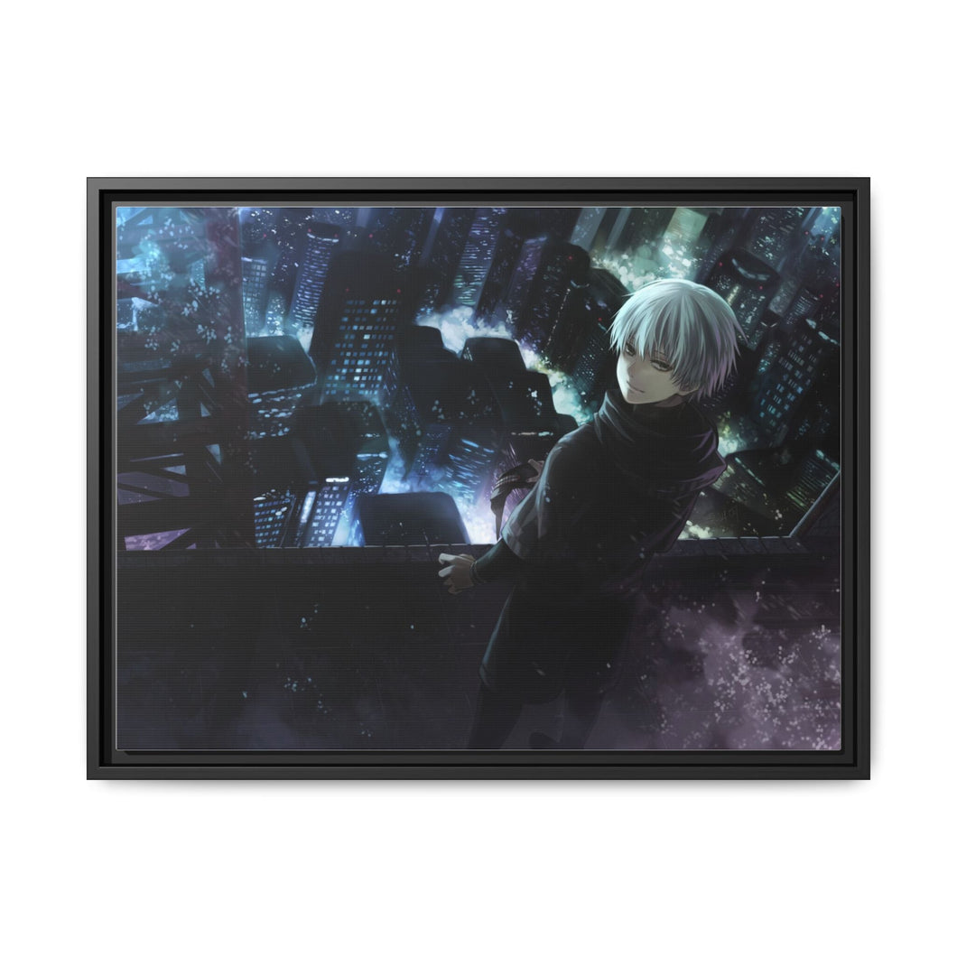 A ghoul in the top of building Canvas Framed Art Print