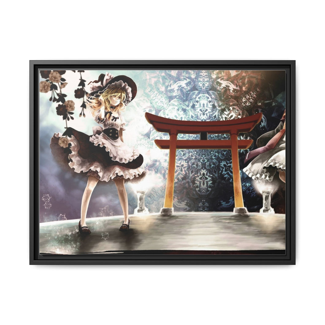Hakurei And Marisa Kirisame Canvas Framed Art Print