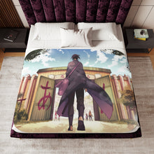 Load image into Gallery viewer, Sasuke Uchiha Sherpa Blanket
