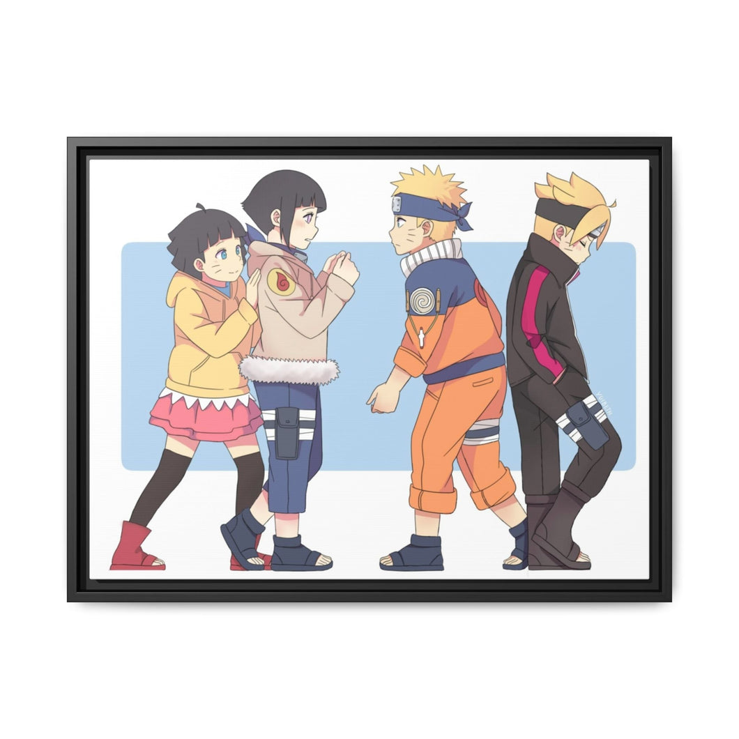 Himawari, Hinata, Naruto and Boruto Canvas Framed Art Print