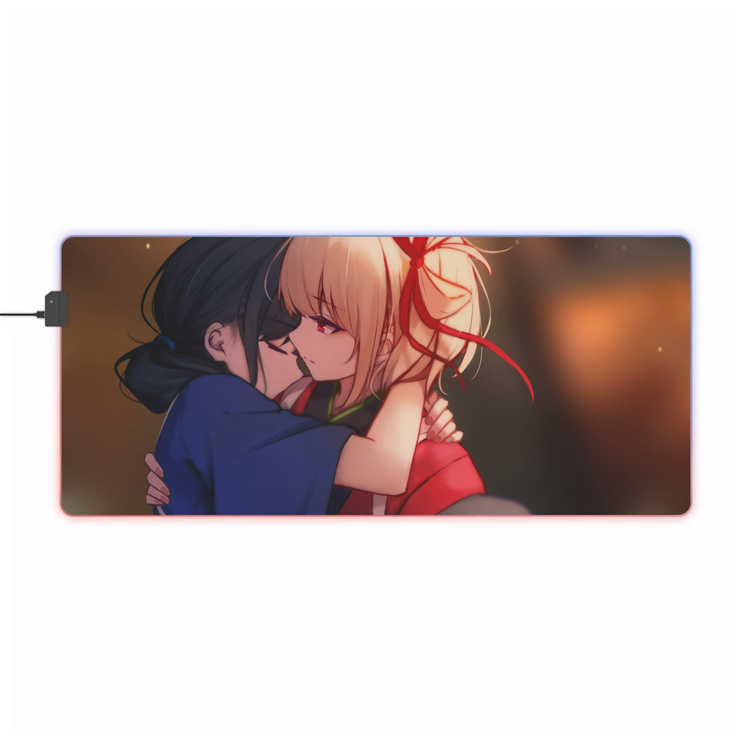 Lycoris Recoil Takina Inoue, Chisato Nishikigi RGB LED Mouse Pad (Desk Mat)