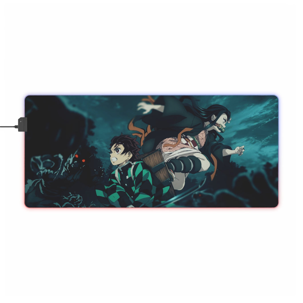 Tanjirou and Nezuko RGB LED Mouse Pad (Desk Mat)