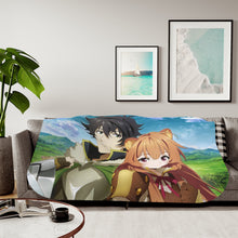 Load image into Gallery viewer, Naofumi and raphtalia Sherpa Blanket

