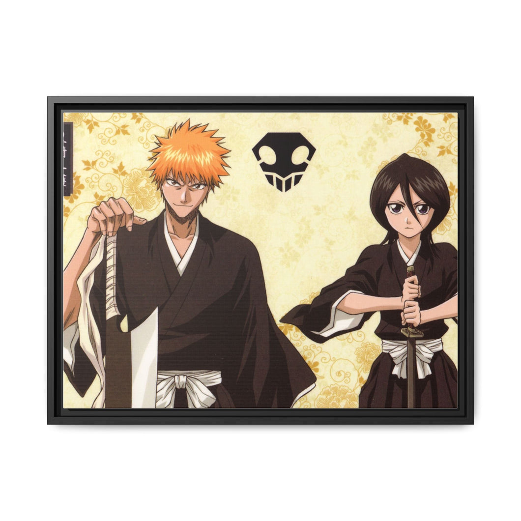 Bleach Ichigo Kurosaki, Rukia Kuchiki Canvas Framed Art Print