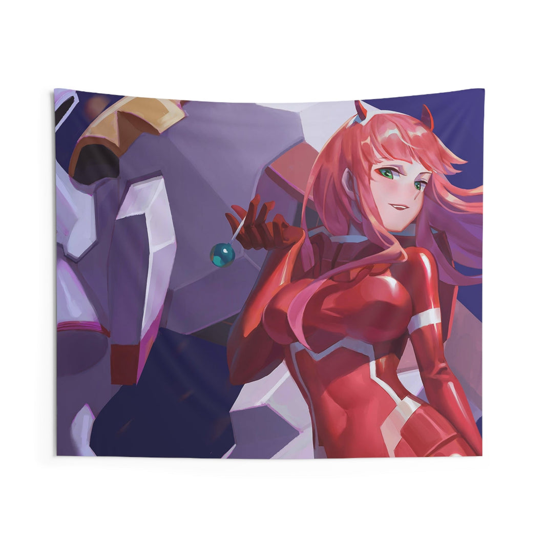 Zero Two and Strelizia Indoor Wall Tapestry
