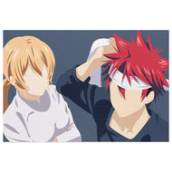 Yukihira Soma and Nakiri Erina from Food Wars : Shokugeki no Somafor Dekstop Jigsaw Puzzle
