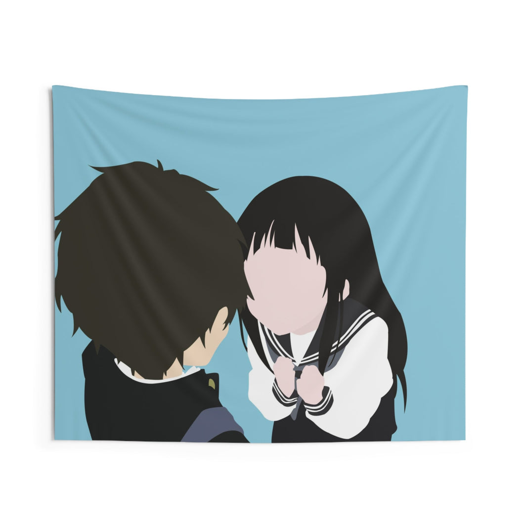 houtarou oreki y eru chitanda hyouka minimalist Indoor Wall Tapestry