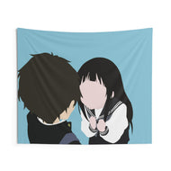 houtarou oreki y eru chitanda hyouka minimalist Indoor Wall Tapestry